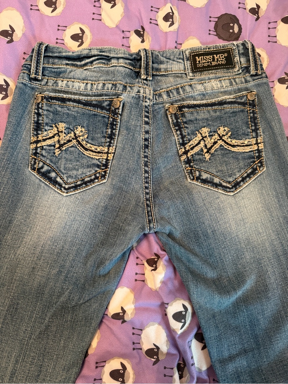 Miss Me Light Blue Embroidered Pocket Skinny Jeans, 30